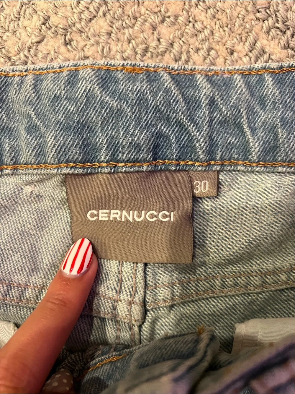 Cernucci Light Blue Men's Straight-Leg Jeans